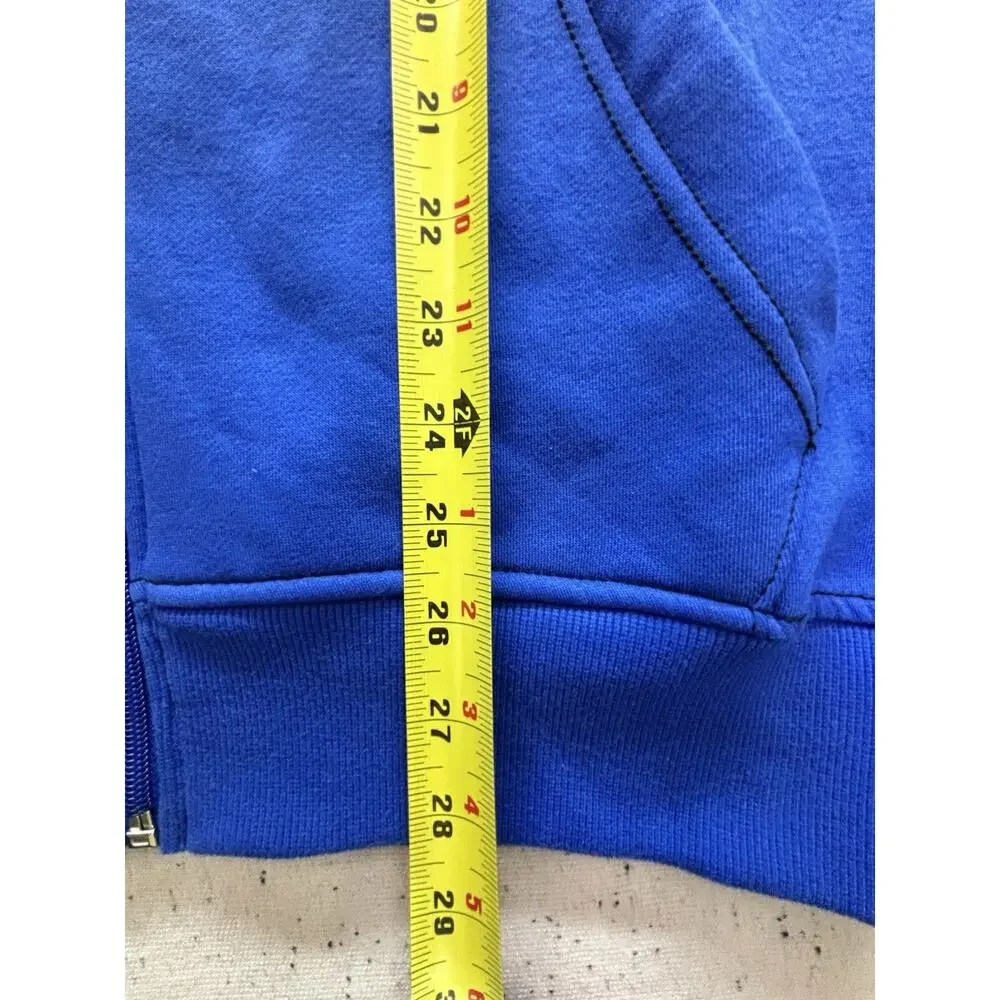 NWT True Religion Contrast Logo Full Zip Hoodie Pacific Royal Blue Men M $124